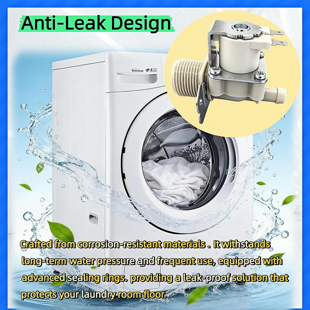 5220FR2006W Washer Water Inlet Valve, Washing Machine Water Flow Control Valve Replacement Part, Compatible with Select Washer Models (F3K7CYK2S, WM3600HVA, WM3700HWA etc) LZXQYMX