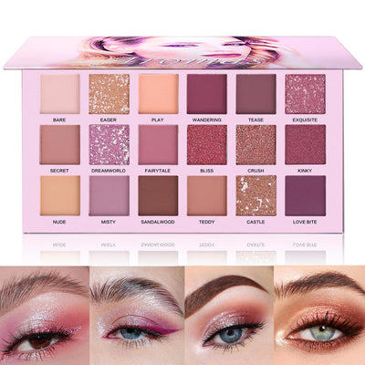 Professional 18 Colors Aromas Nude Eyeshadow Palette Long Lasting Multi Reflective Shimmer Matte Glitter Pressed