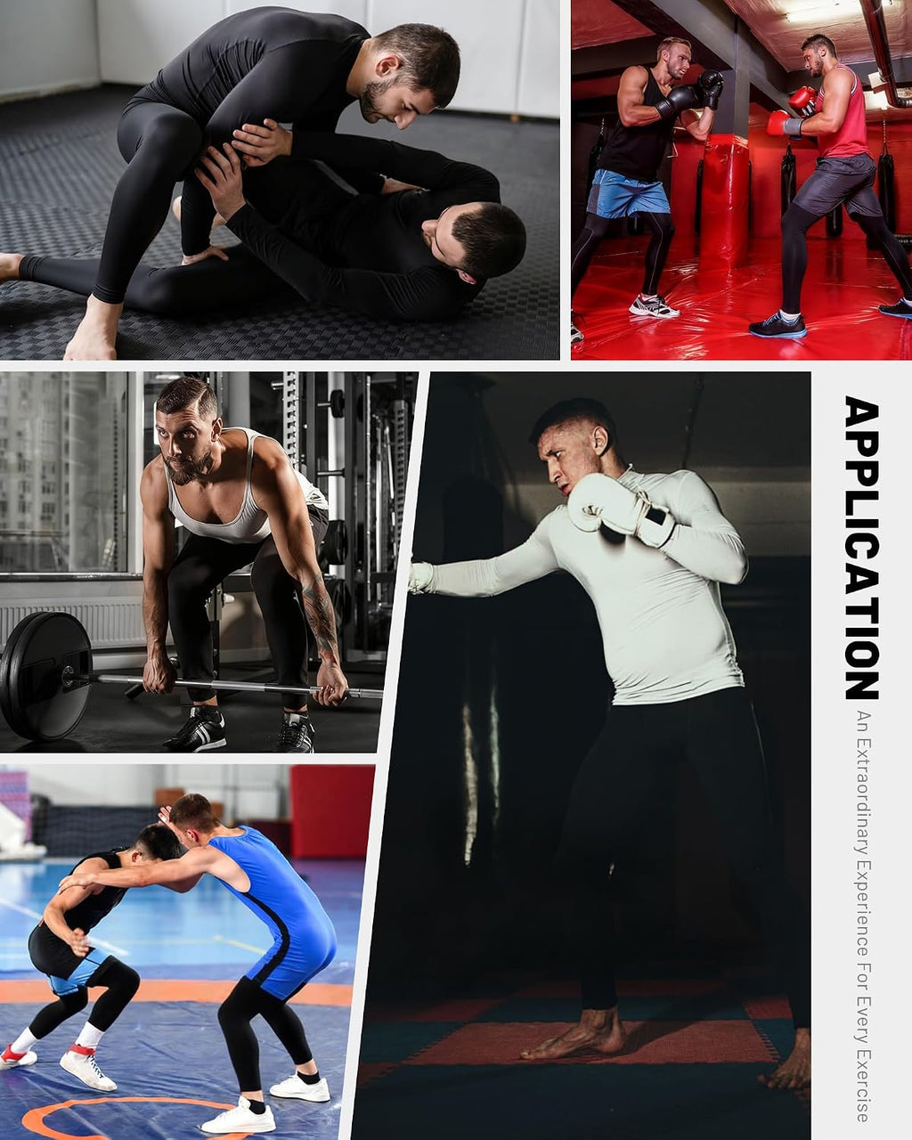 Men's BJJ Rash Guard Jiu Jitsu Compression Spats Pants No Gi MMA Leggings Martial Arts Sports Tights Base Layer