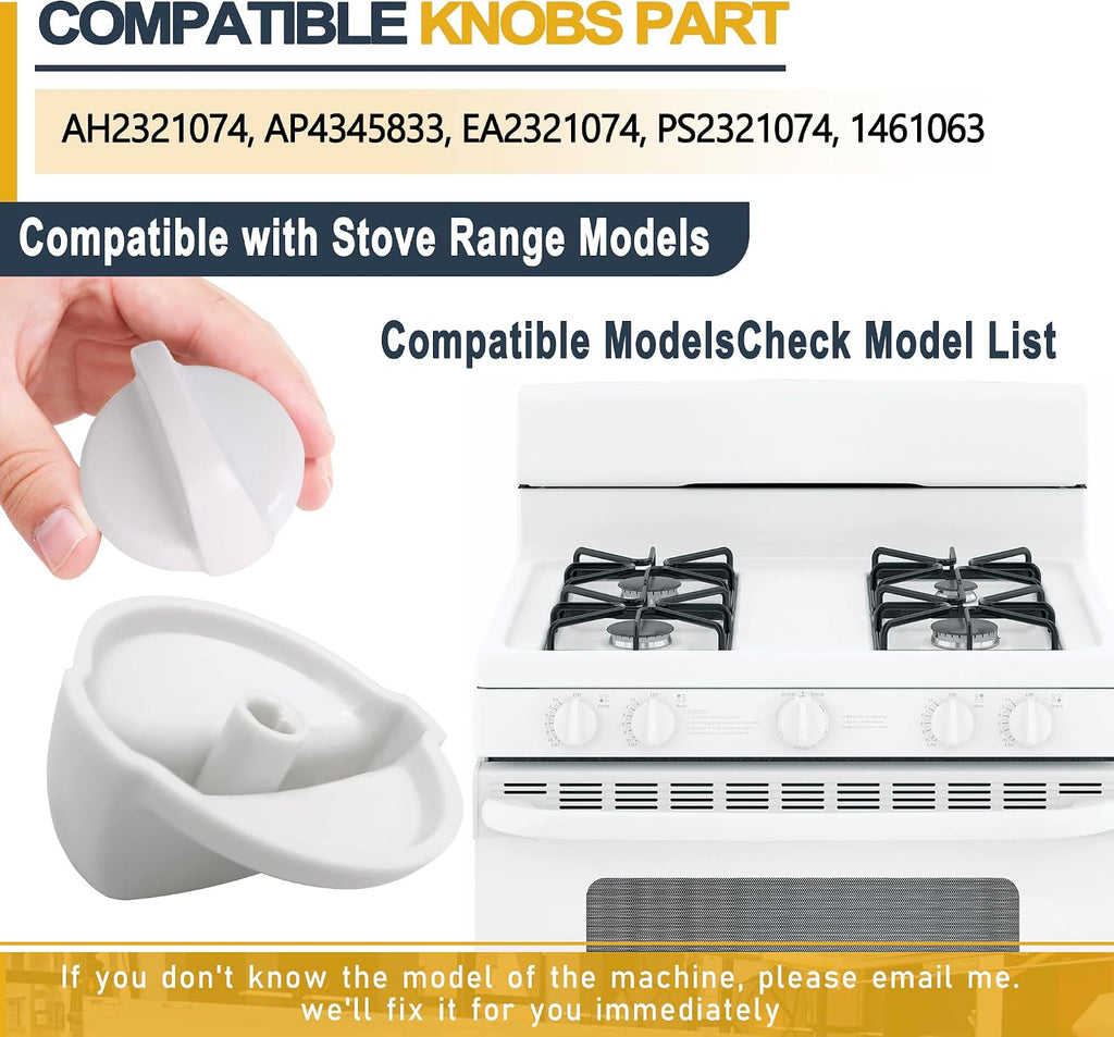 WB03T10282 Gas Stove knob White for GE Surface Burner Control Assembly | Compatible Replaceable