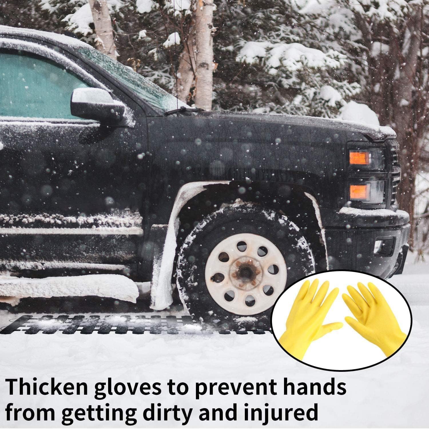 Emergency Devices 2 pcs Tire Traction Mats 47.2" (L) x 10.8" (W), Portable for Snow, Ice, Mud, and Sand to Car