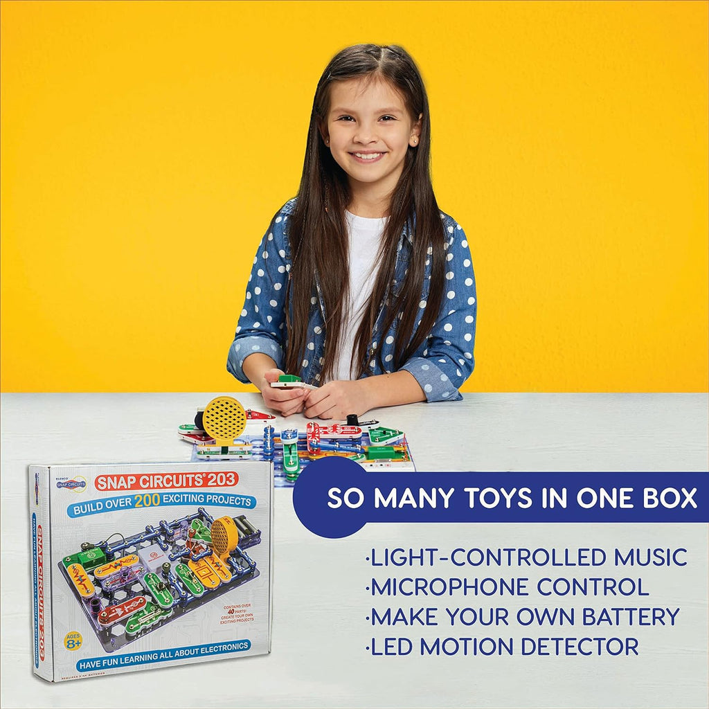 203 Electronics Exploration Kit | Over 200 STEM Projects | Full Color Project Manual | 42 Snap Modules | Unlimited Fun