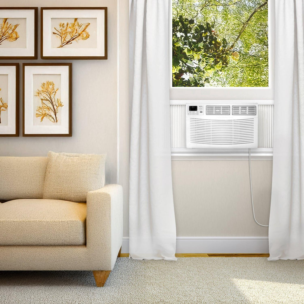 8,000 BTU Window Air Conditioner with 3 Speeds and Timer