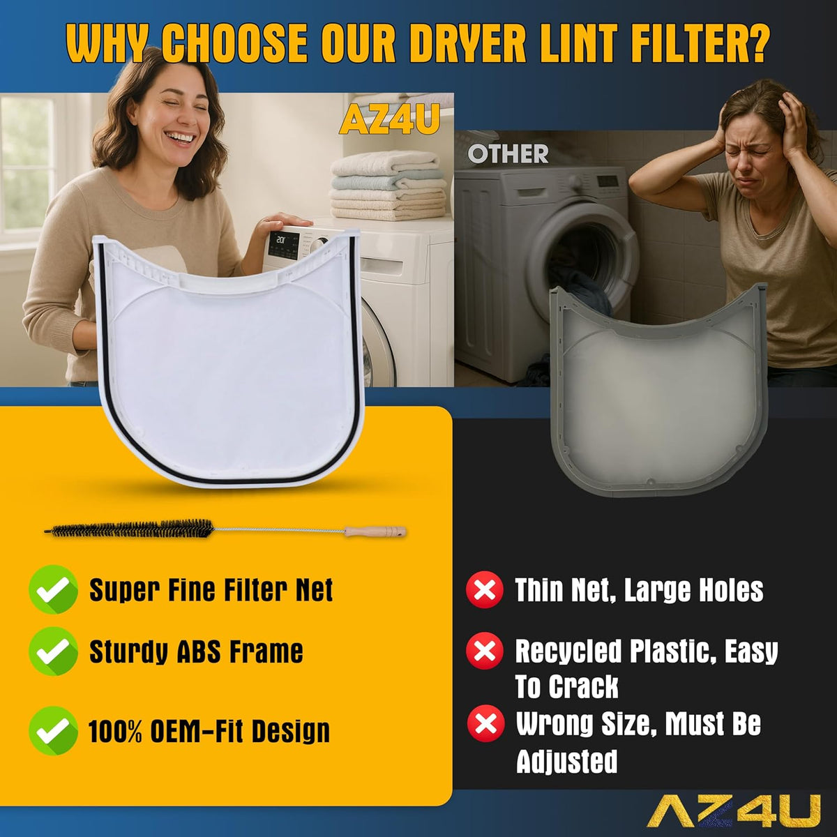 Dryer Lint Filter Screen Trap Replaces For LG DLG2302R DLG2302W DLG2532W DLG5988S DLGX2502W DLGX2656V DLGX7188WM DLG1320W DLGX2651R DLG7188WM DLG8388NM DLGX2451R DLGX3071W DLG2051W DLG2351R DLG2351W