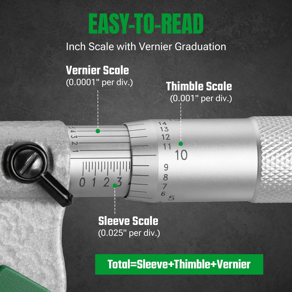 SK 0-1" Outside Micrometer, 0.0001" Resolution, ±0.00015" Accuracy