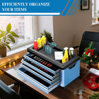 Portable 4-Drawer Tool Chest with Lock & Keys,Tool Box with Handle