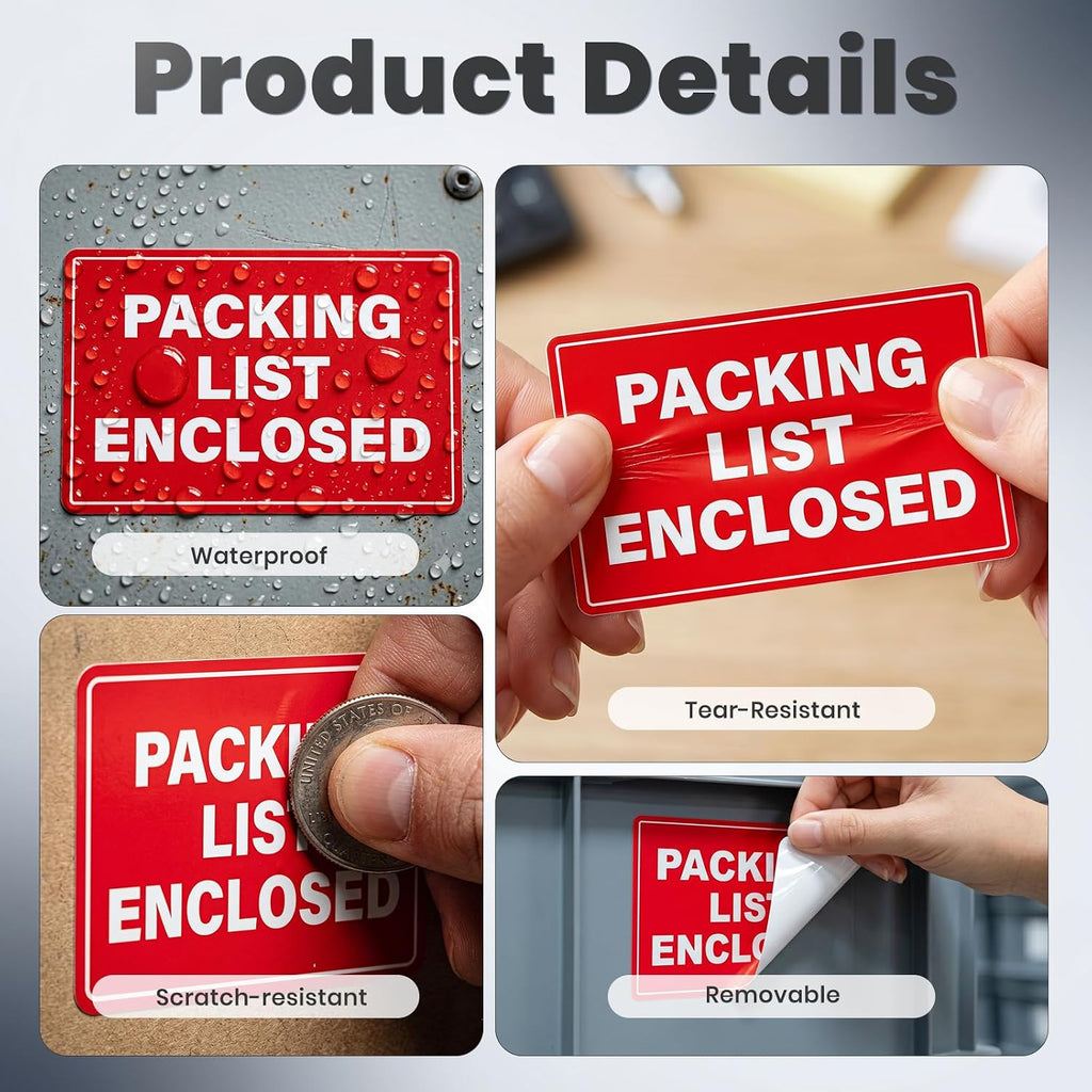 Packing List Enclosed Stickers 500 Pcs 2 x 3 Inch Shipping Labels