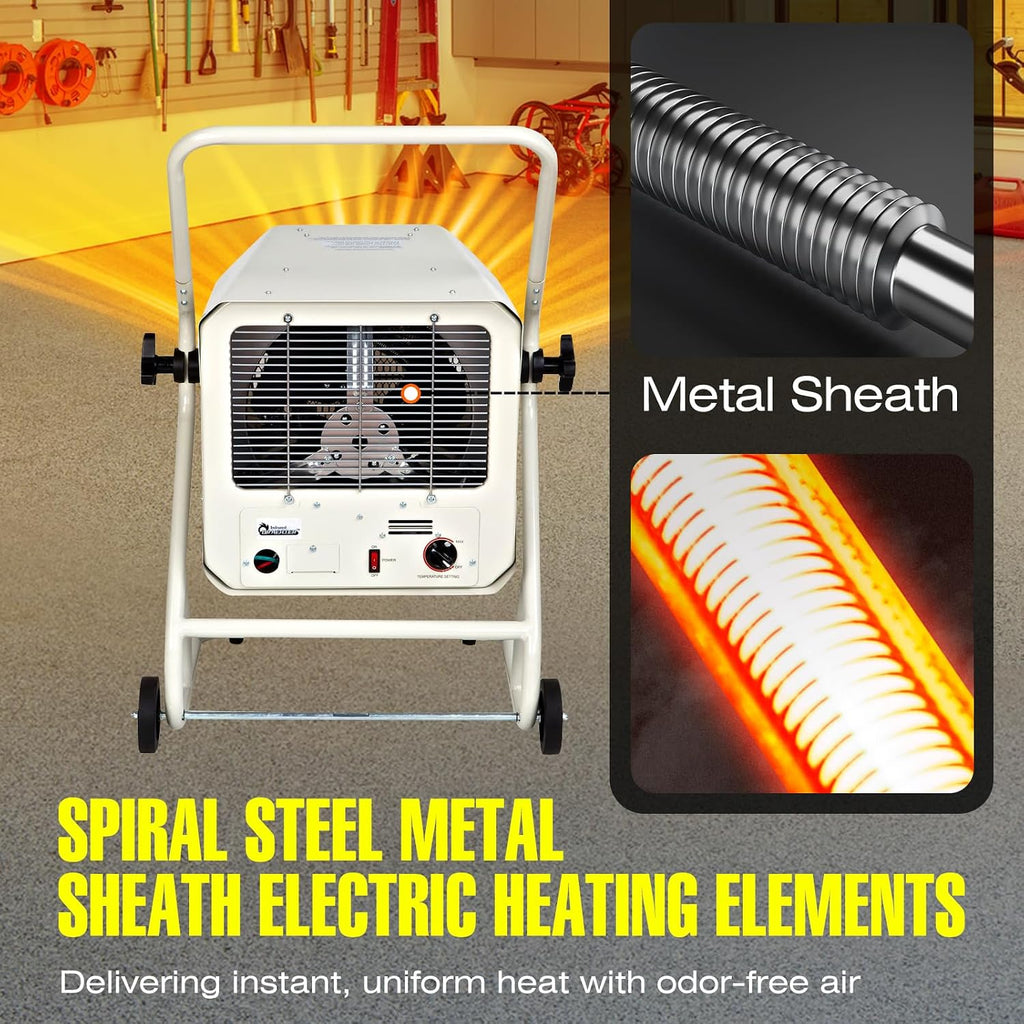 Dr. Heater Dr. Infrared DR-910M 10000-Watt 240-Volt Heavy-Duty Hardwired Shop Garage Heater with Cart and Adjustable