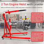 2Ton Hydraulic Engine Hoist with Load Leveler, Folding Cherry Picker