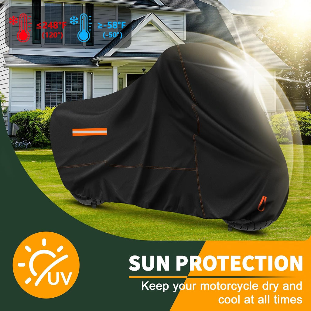 Motorcycle Cover Waterproof Motorcycle Rain Tarp Outdoor Storage