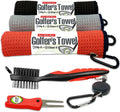 Towel Gifts and Accessories Set (Many Colors) - 3 Golf Towels, Golf Divot Tool, Ball Marker, and Golf Cleaning Brush
