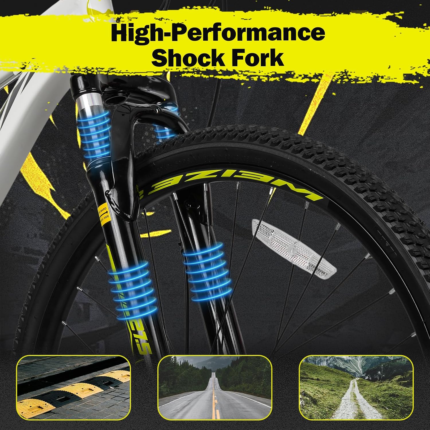 Mountain Bike, 26/27.5-Inch Adult Bike, 21-Speed Rear Disc Brake, Lightweight Aluminum Frame for Men and Women