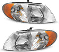 for 2001-2007 Dodge Caravan Headlights Assembly Chrome Pair
