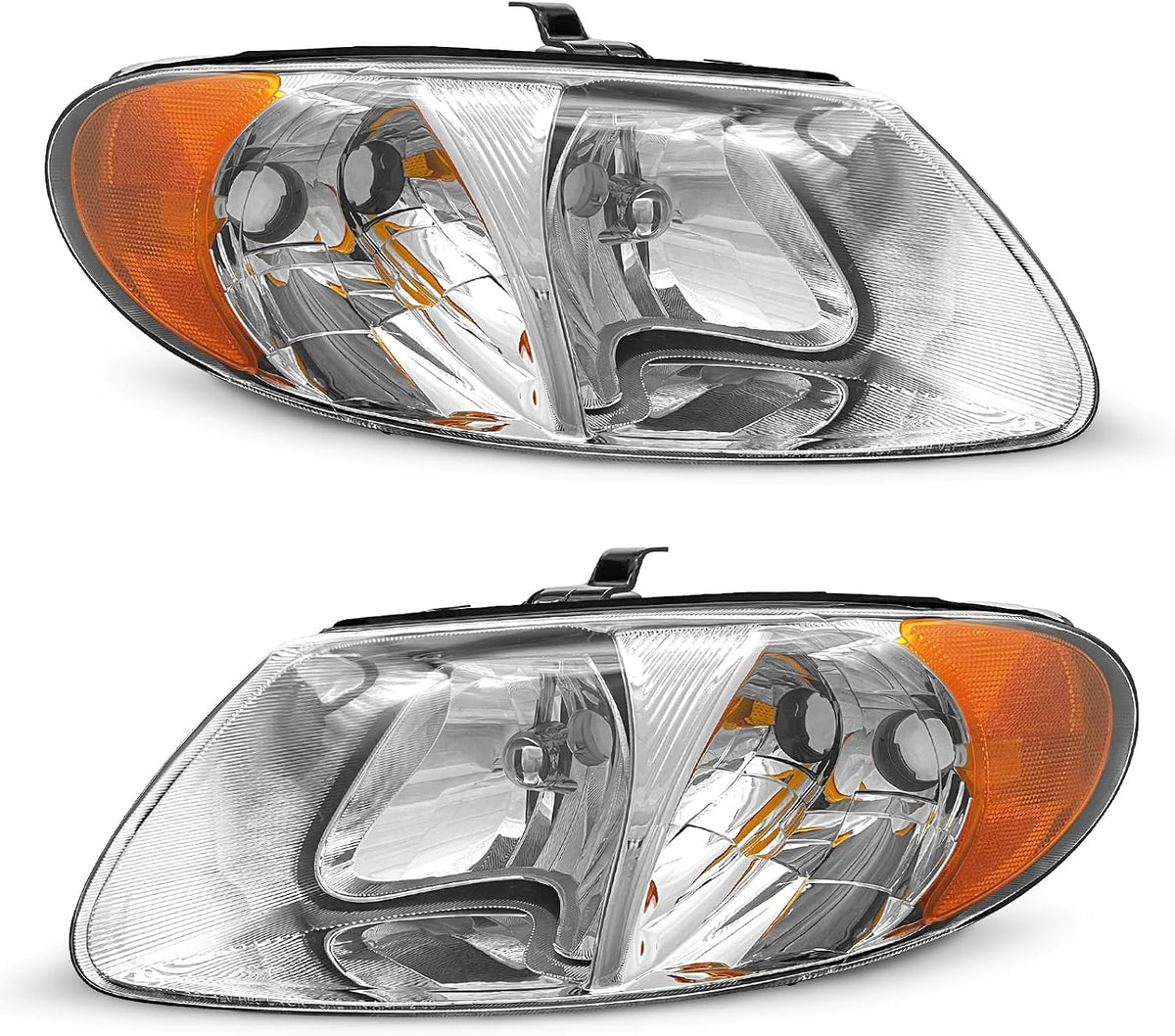 for 2001-2007 Dodge Caravan Headlights Assembly Chrome Pair