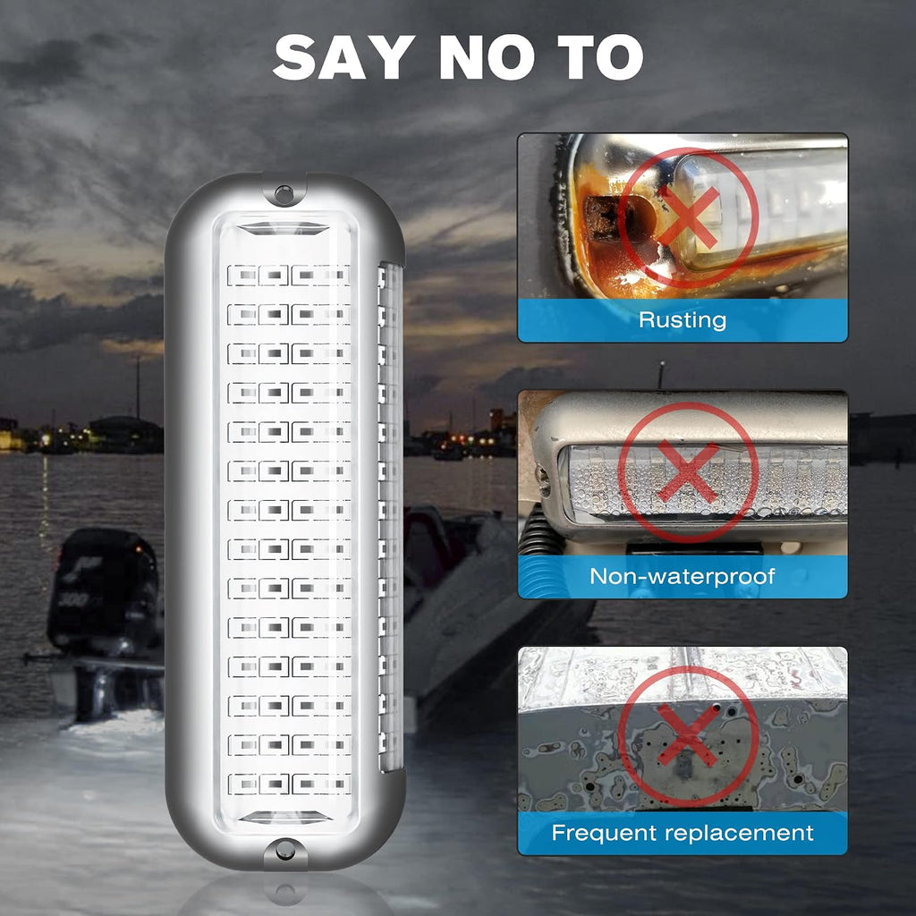 BASIKER BS4 Marine LED Underwater Boat Lights (2 x 3000LM 84LED 180° Green)