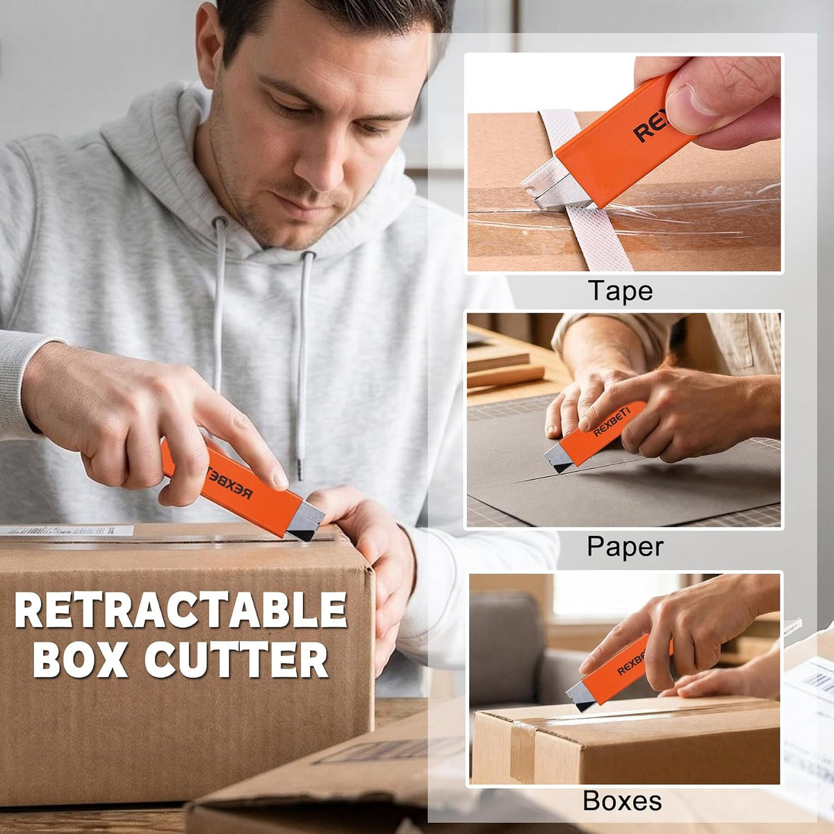 12 Pack Box Cutter, Handy Box Opener, Retractable Utility Knife