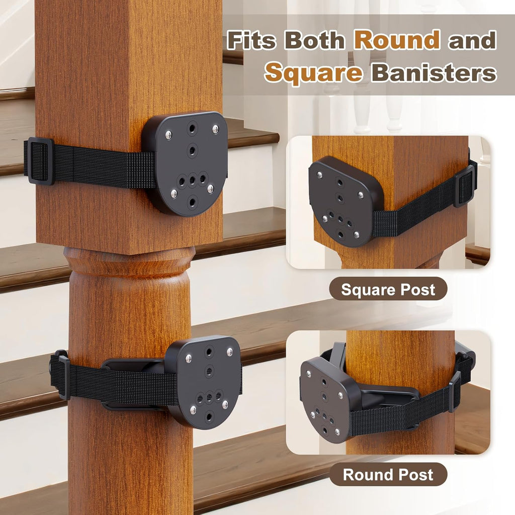 Upgraded Retractable Baby Gates for Stairs & Banister, Mesh Dog Gate Indoor, Extends to 55" Wide 33" Tall, Child