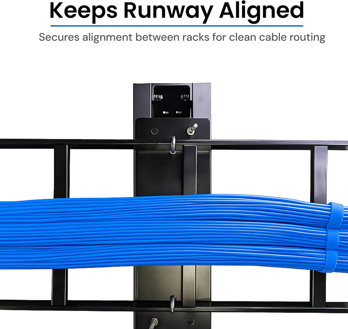 ICC Cable Runway Relay Bracket Kit, 2-Post Rack, Black, 1-Pack