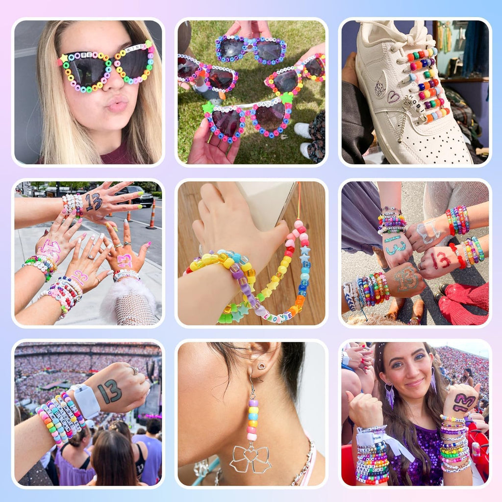 5 Boxes Bracelet Making Kit Pony Beads, 96 Colors 3500Pcs Kandi Beads for Bracelets with 800Pcs Letter Bead