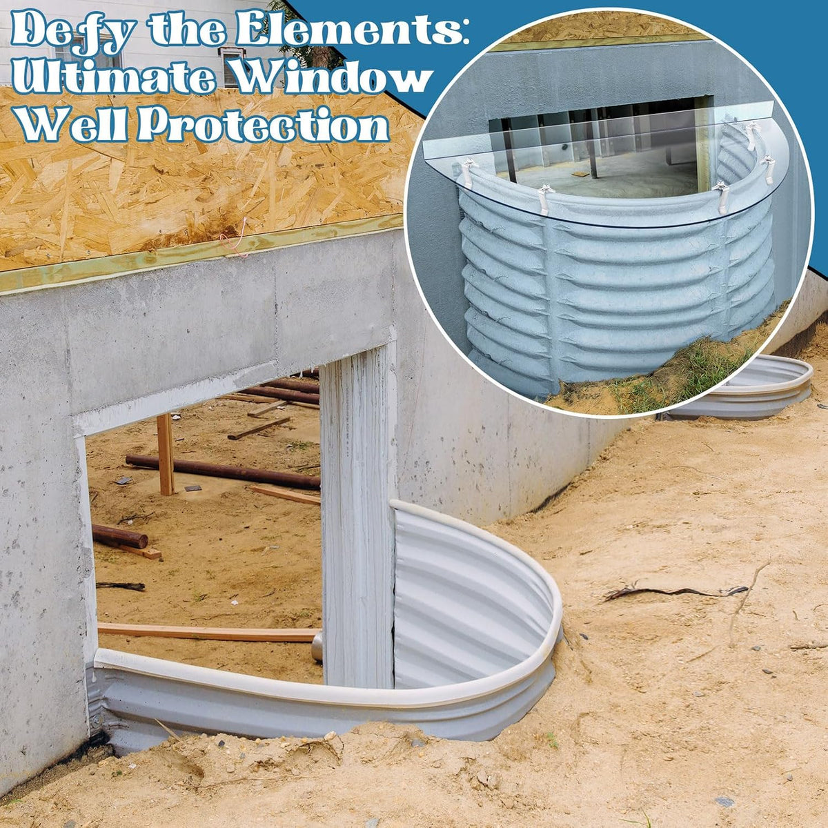 40"L x 18"W Outside Window Well Covers with Mounting Clip