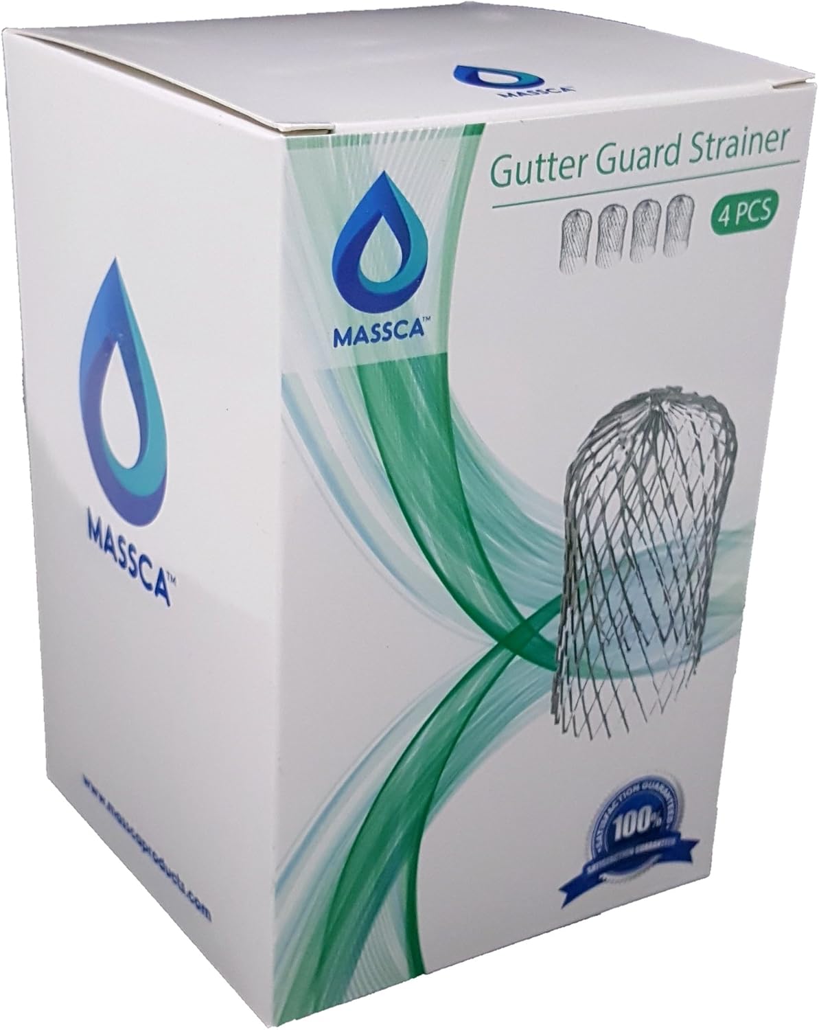 Gutter Guard 3 Inch Expand Aluminum Filter Strainer. Stops Blockage Leaves Debris. Pack of 4. by Massca (Aluminum 3