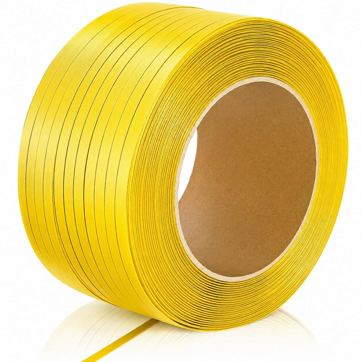 1/2" x 2297ft Poly Strapping Roll, 300 lbs Break Strength Plastic Pallet Strapping Coil, Yellow Banding Strap for Box