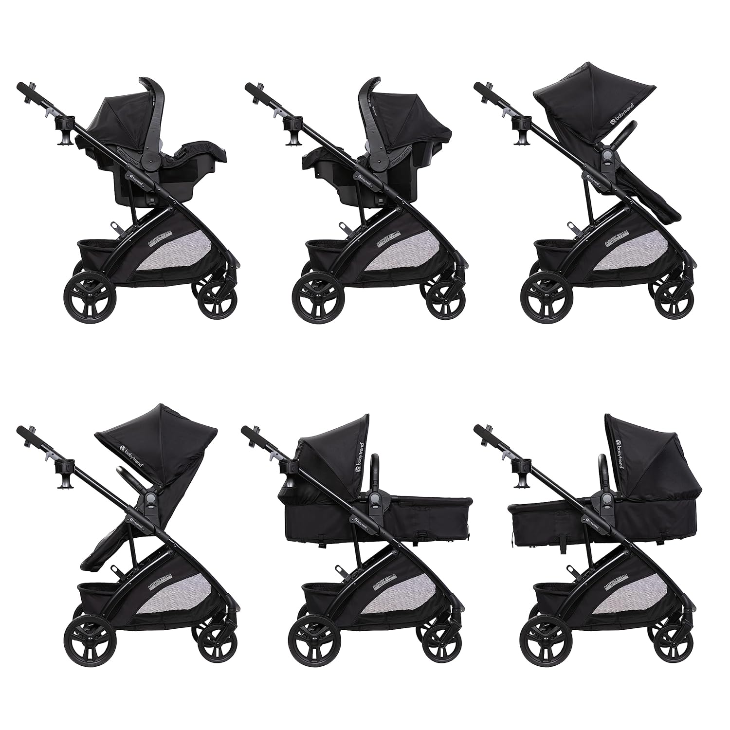 Passport Switch 6-in-1 Modular Stroller Travel System with EZ-Lift Plus Infant Car Seat, Dash Black