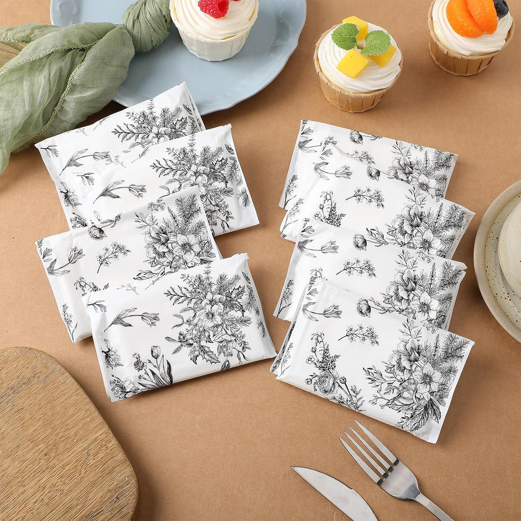 100 Pack Pocket Tissues 3 Ply Mini Individual Wrapped, Floral