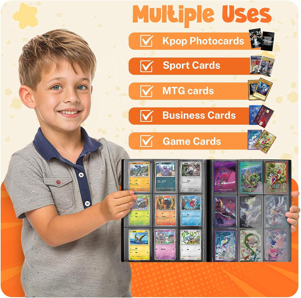Card Binder, 9 Pocket Trading Card Album Folder,20 Pages, 360 Card Capacity Sports Card Binder, Premium Card Binders