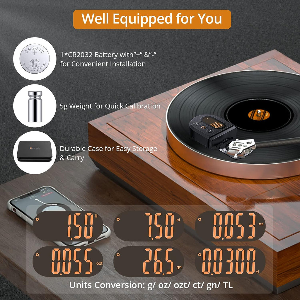 Neoteck Upgraded Digital Turntable Stylus Force Scale Gauge