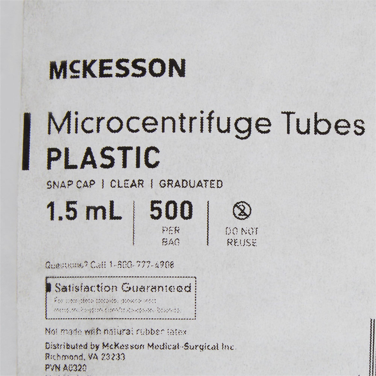 Microcentrifuge Tubes with Snap Cap, Clear, 1.5 mL, 500 ct
