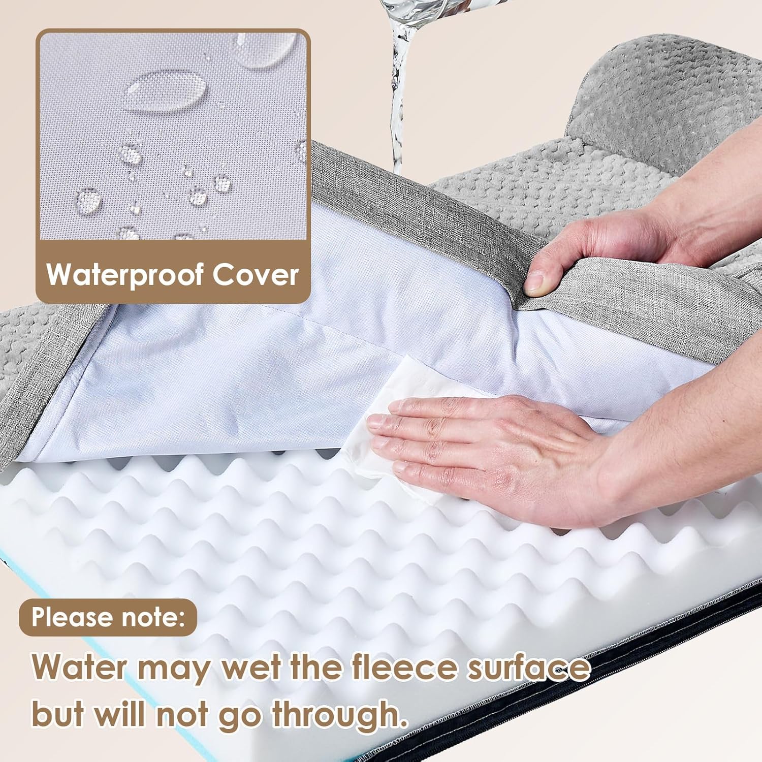 Orthopedic Dog Bed Medium Size Dogs, Memory Foam Dog Bed with Washable Removable Cover, Waterproof Pet Sofa Couch for