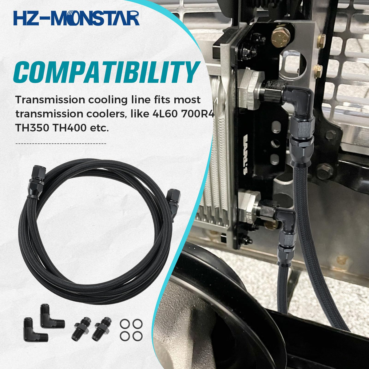 6AN Transmission Cooler Lines Compatible with 4L60 700R4 TH350 TH400