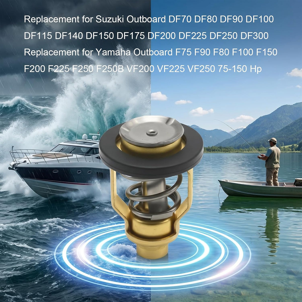 17670-90J20 17670-90J21 50℃ Thermostat, Replacement for Suzuki Outboard 100HP 115HP 150HP 175HP 200HP, DF200 DF225 DF250 DF300 DF80 DF90 DF100 DF115 DF150 DF175 4 Stroke
