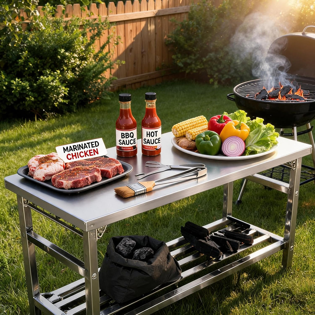 60x24 NSF Stainless Steel Folding Table, Heavy Duty 500lbs