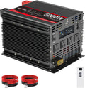 5000 Watt Pure Sine Wave Power Inverter, 12V DC to 110V/120V AC Converter 10000W Peak, with Remote Control LCD, 4 AC