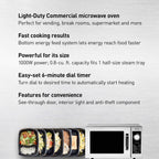 NE-1025F Compact Light-Duty Commercial Microwave Countertop Oven with 6-Minute Electronic Dial Control Timer, Bottom