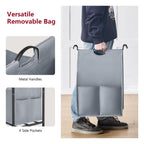 4 Bag Laundry Sorter Cart, Laundry Sorter 4 Sections, Grey