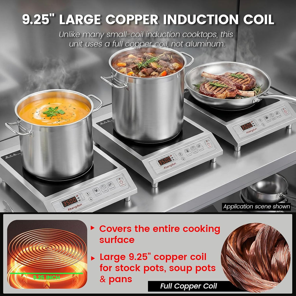 3500W Commercial Induction Cooktop, 220V Induction Hot Plate