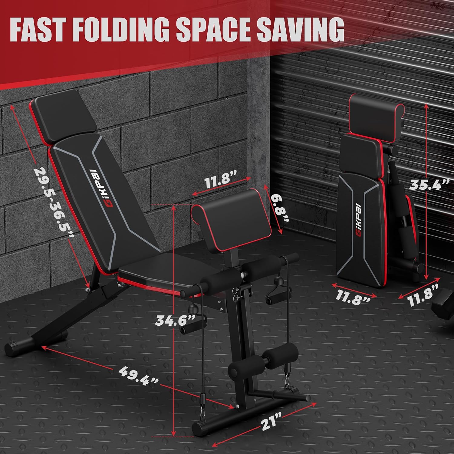 Adjustable Weight Bench - Workout Bench Press for Home Gym | Foldable Incline Decline Sit up Exercise Bench for Full