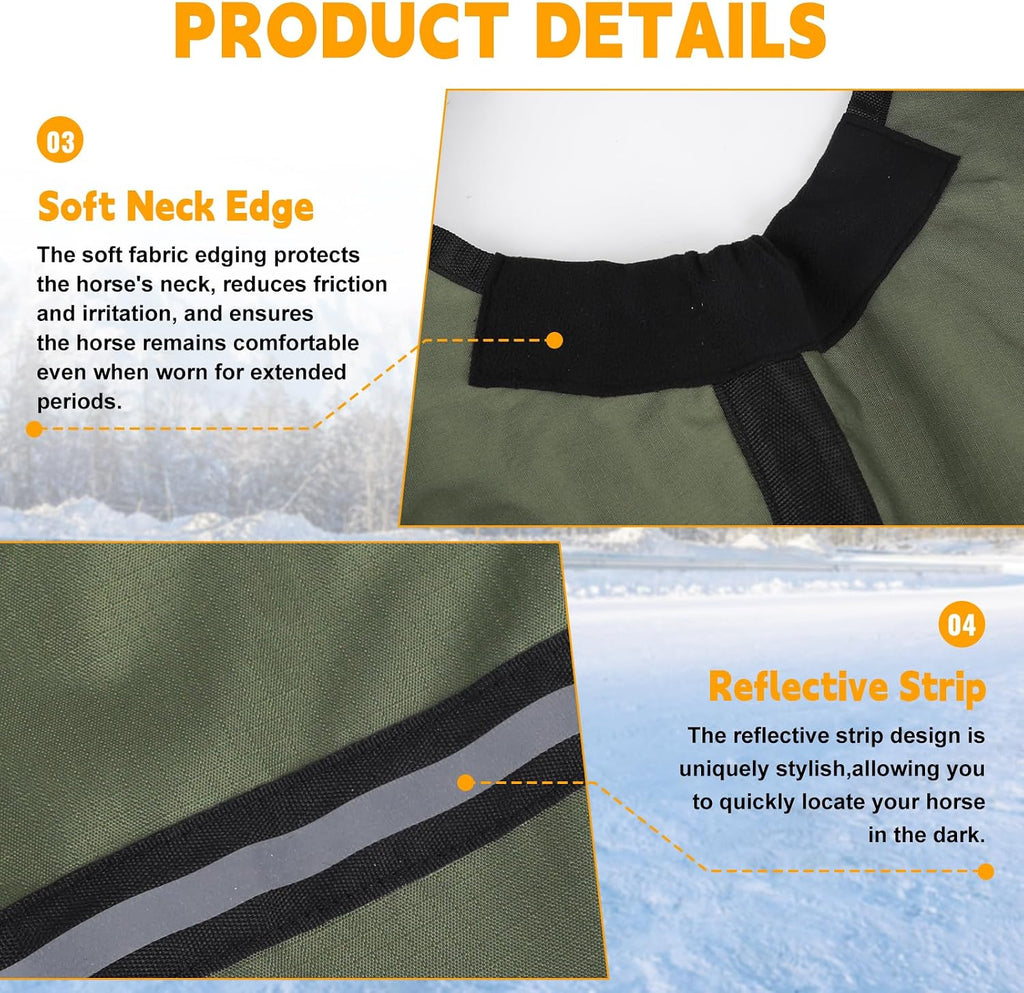 Horse Turnout Blanket, Waterproof Rain Sheet, 600D Oxford