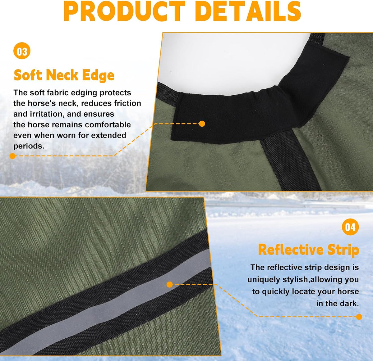 Horse Turnout Blanket, Waterproof Rain Sheet, 600D Oxford