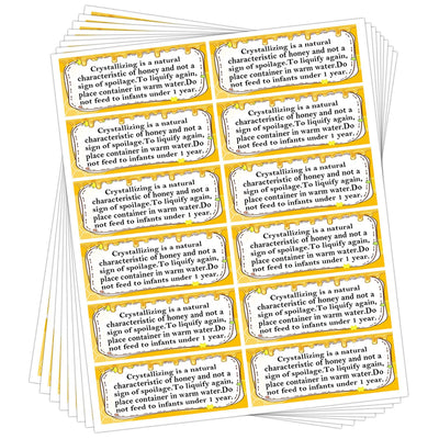 Honey Warning Labels 1×2.65 inch Waterproof Honey Disclaimer Stickers