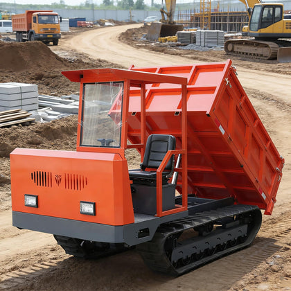 Tracked Dumper, Mini Crawler Dumper, Track Dumper with Hydraulic Dump Bed, Compact Crawler Dumper for Narrow Space