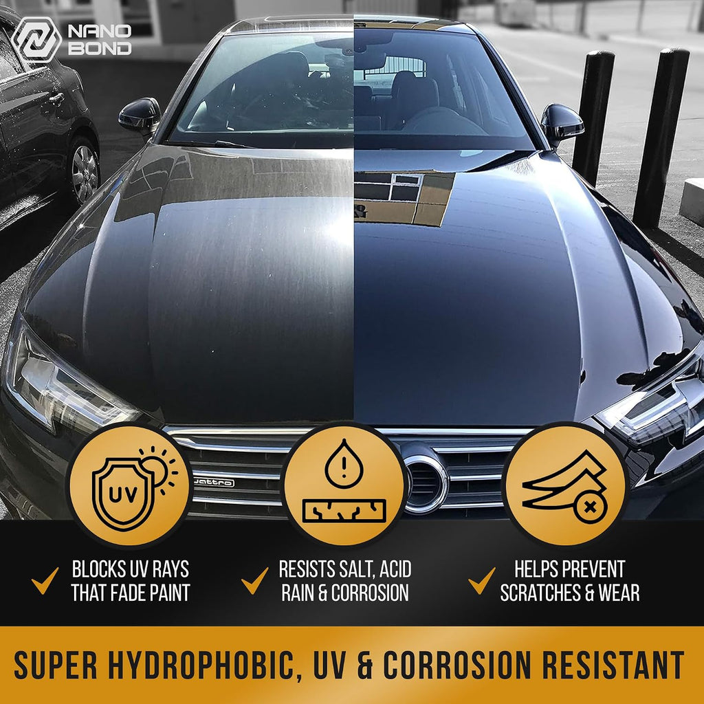 Ceramic Coating for Cars - 9H PRO 80% SiO2 Formula - 30ML Kit | Long-Lasting Ceramic Coating - High Gloss Hydrophobic