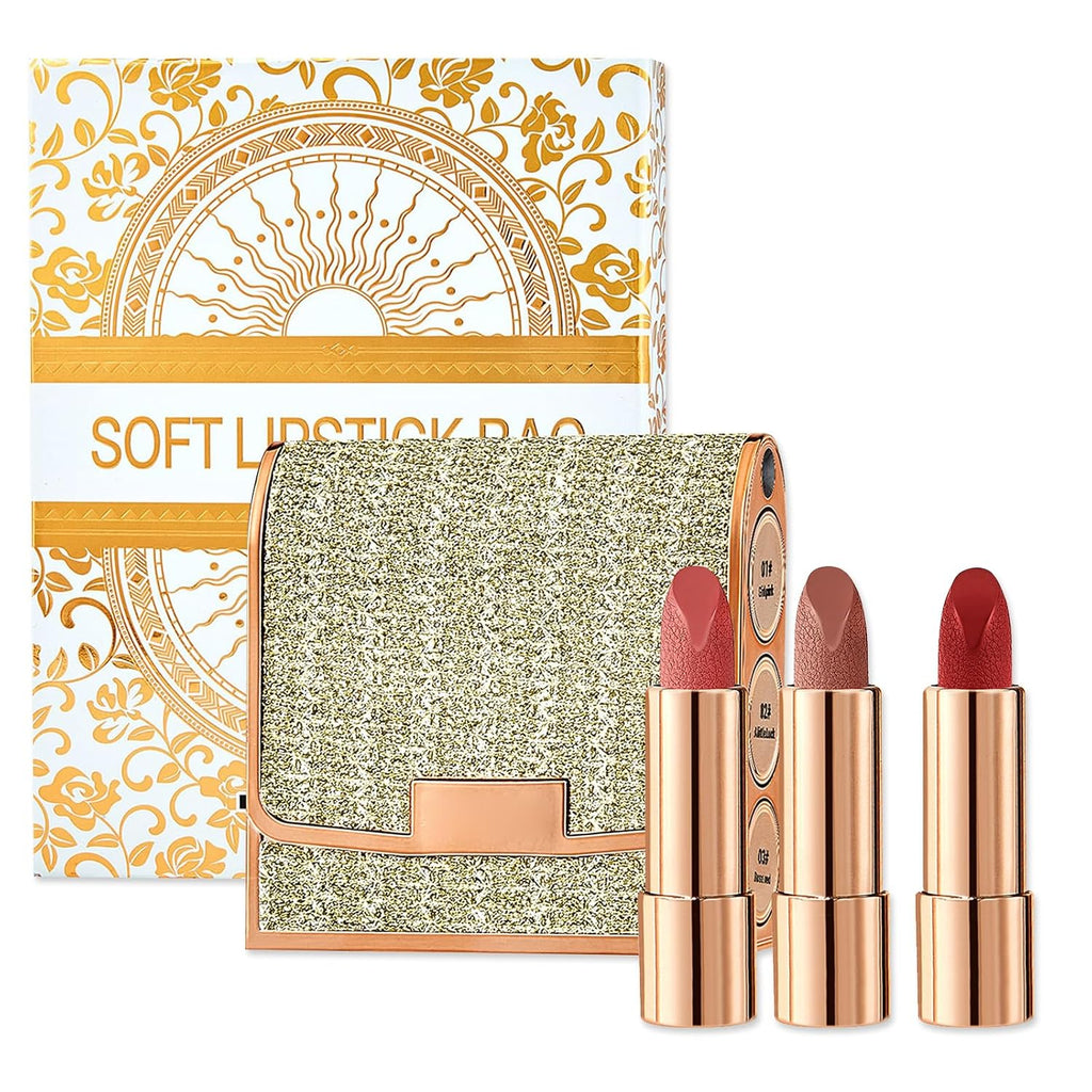 3 Colors Matte Lipstick Set Long Lasting Lip stick 24 hr Lip stick for Women Waterproof Non-sticky Multi-occasions