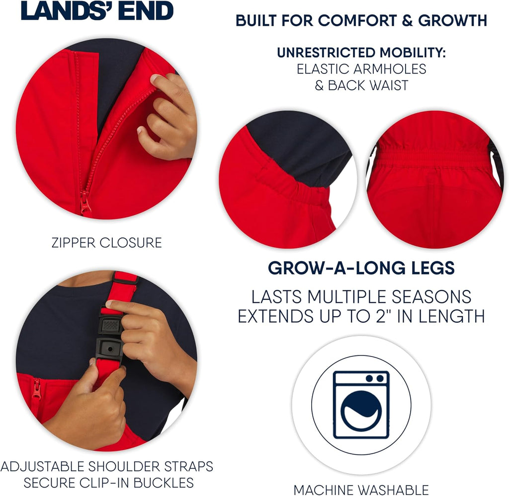 Unisex Kids Squall Waterproof Adjustable Insulated Iron Knee Snow Bib Overalls