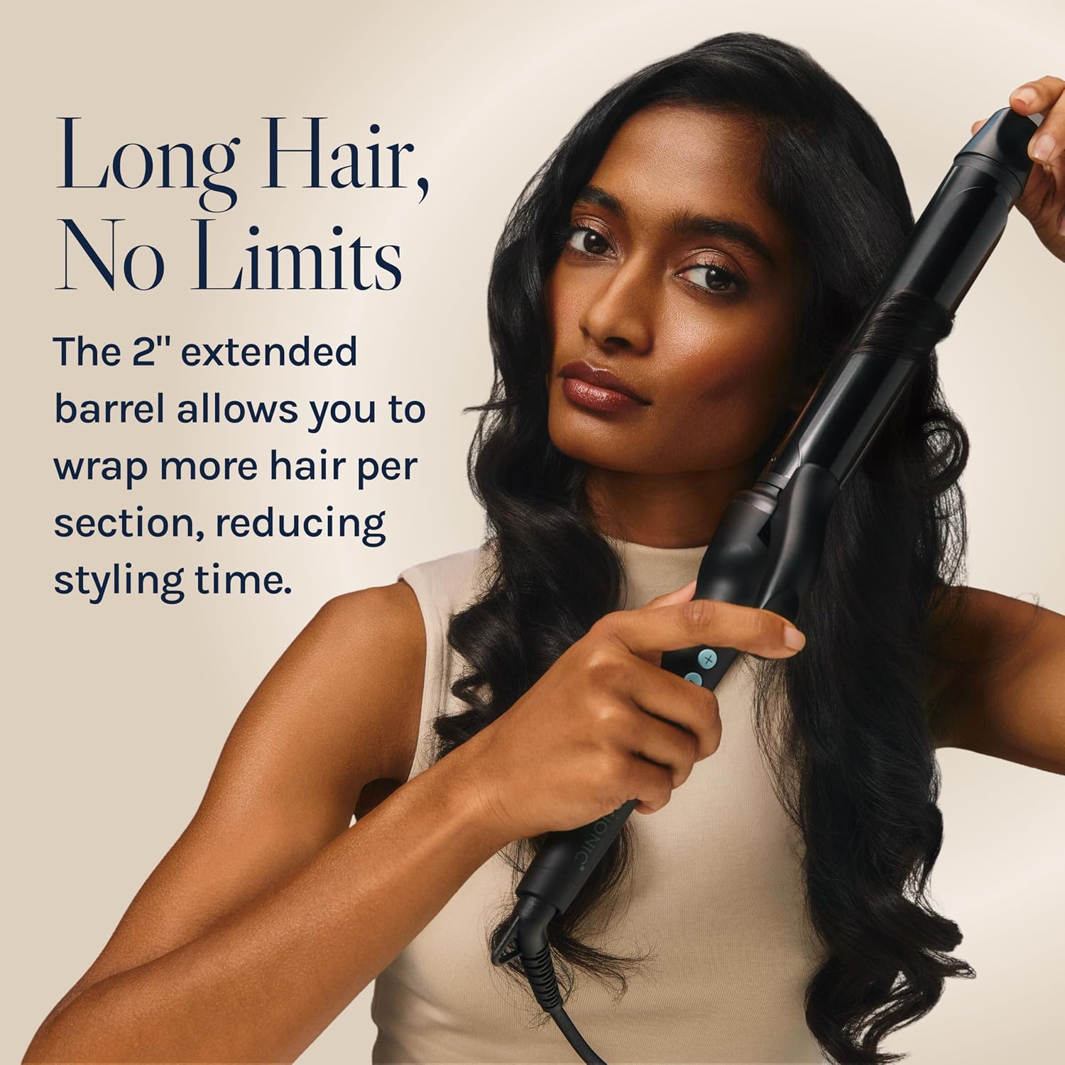 Long Barrel Curling Iron, Moisture Heat Technology & NanoIonic MX | Versatile Curling Styler with Longer Barrel for