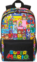 Super Mario Kids Backpack, Boys Lightweight 18 in Book Bag, Adjustable Padded Straps Travel School Bag, Gamer Gifts