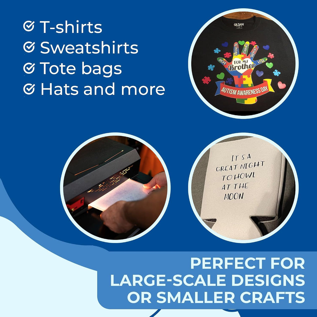 Clear Heat Transfer Vinyl Transfer Tape 12" x 50 ft | Iron-On Tape Patterned HTV & Adhesive Paper for Large & Small